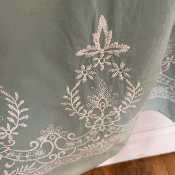Beautiful light sage green lined and embroidered dress - Picture 4 of 6